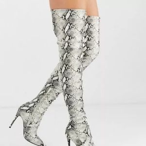 Steve Madden Dominique snake skin thigh high boots
